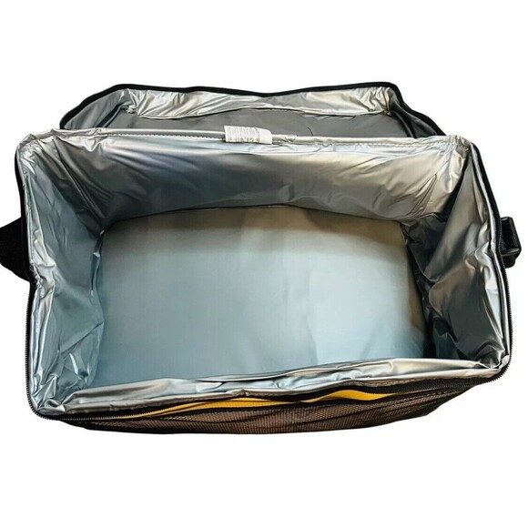 Ice Cubed Insulated Cooler Bag w/Front Mesh Pocket Black Blue Adjustable Strap - Picture 10 of 13